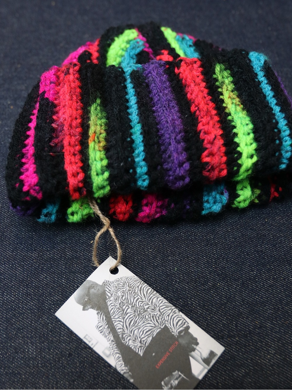 Colorful Striped Crochet beanie